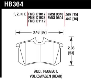 Audi A3 Brake Pads - Rear - Hawk Performance - HPS 5.0 - `10-`13